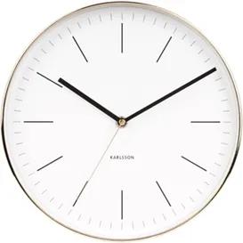 Karlsson Biele nástenné hodiny - Karlsson Minimal, OE 27,5 cm