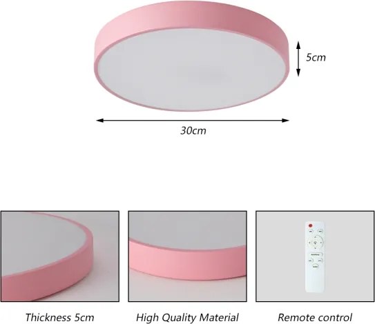 Brilagi - LED stmievateľné stropné svietidlo POOL LED/36W/230V 3000-6000K 30 cm ružové + diaľkové ovládanie