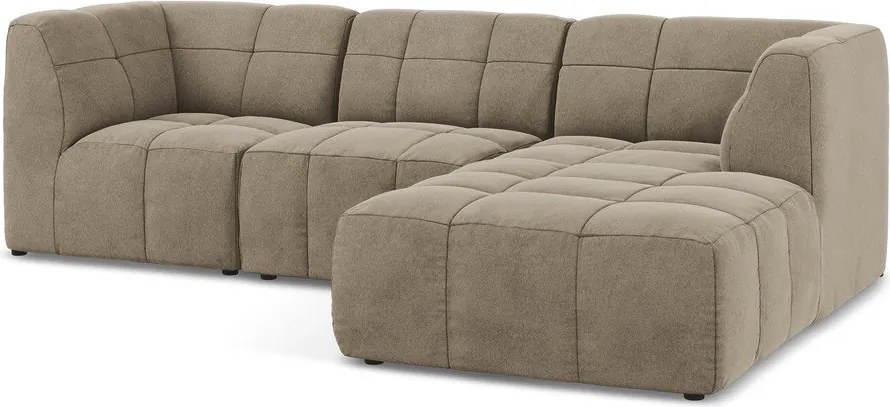 Hnedá zamatová rohová pohovka (pravý roh/s leňoškou) Aloha – Makamii