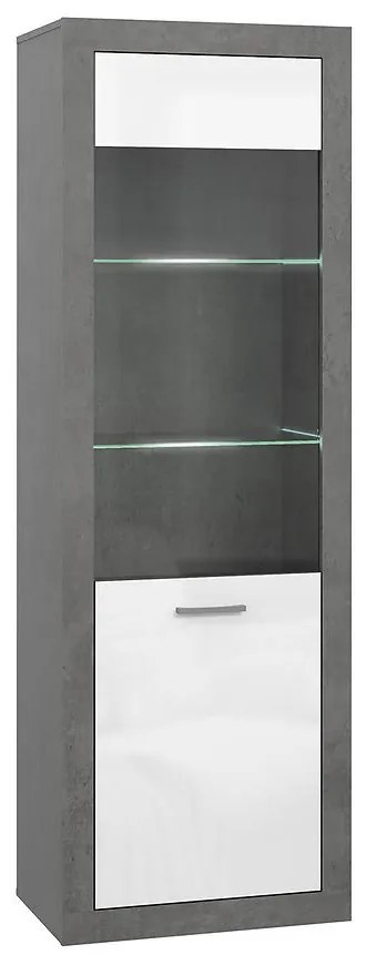 Vitrína Trebbia1d Betón/biely lesk