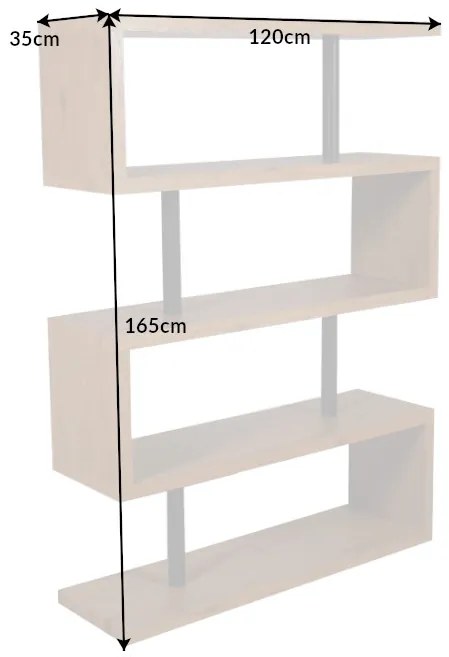Dizajnový regál Pallaton 165 cm imitácia dub