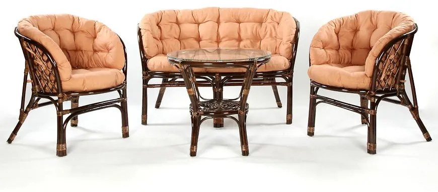 Komplet ratanový Tropicana tmavohnedá/cappuccino