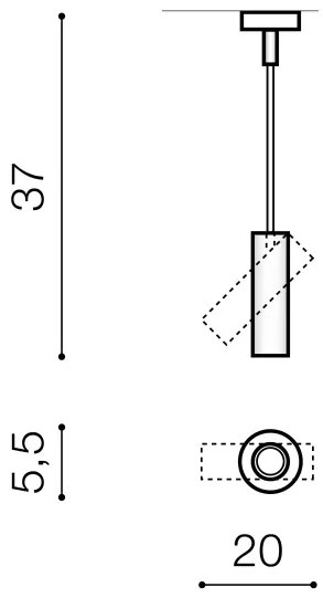 Bodové svetlo Lens Square čierne/čierne