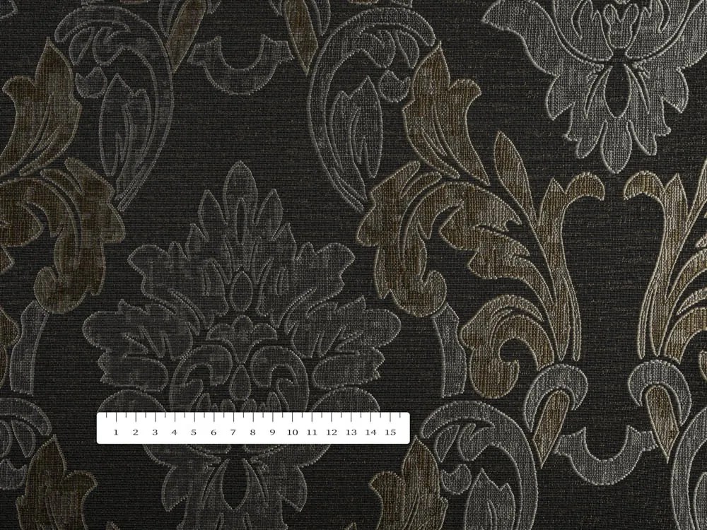 Biante Dekoračná obliečka na vankúš PM-081 Zámocký vzor na hnedočiernom 30 x 50 cm