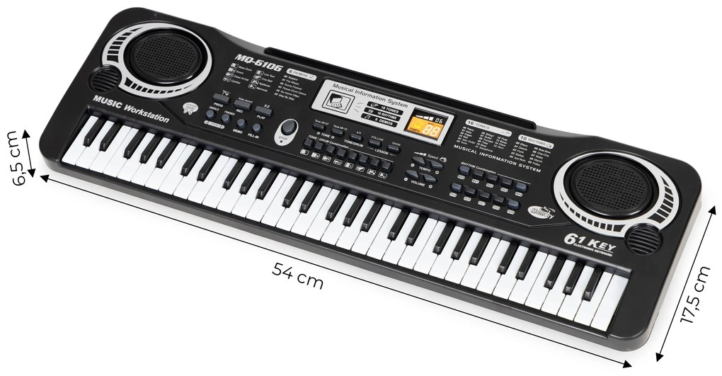MULTISTORE Klávesové piano pre deti s mikrofónom + napájací zdroj
