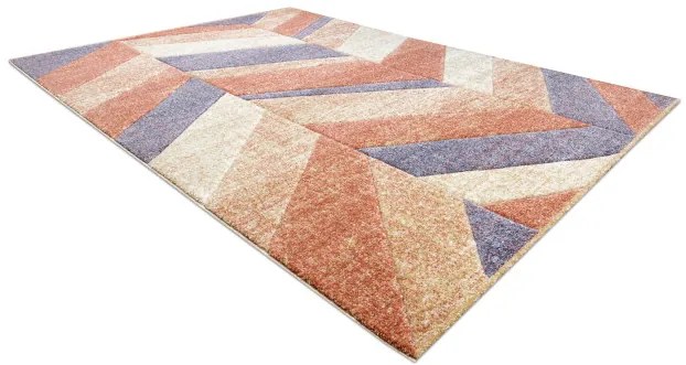 Koberec FEEL 5673/17931 HERRINGBONE béžová / terakota / fialová