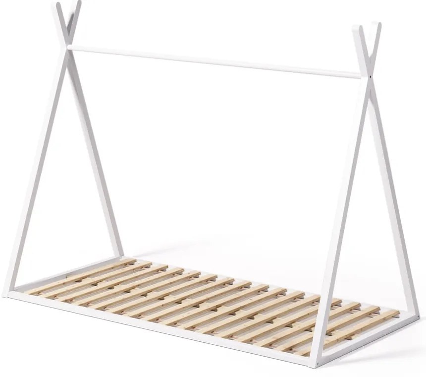 Biela domčeková detská posteľ z bukového dreva s roštom 90x190 cm Maralis – Kave Home