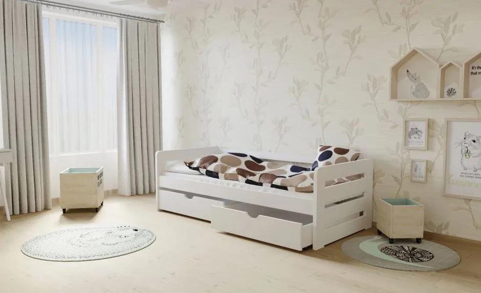 MAXMAX Detská posteľ z masívu 180x80cm so zásuvkou - M02