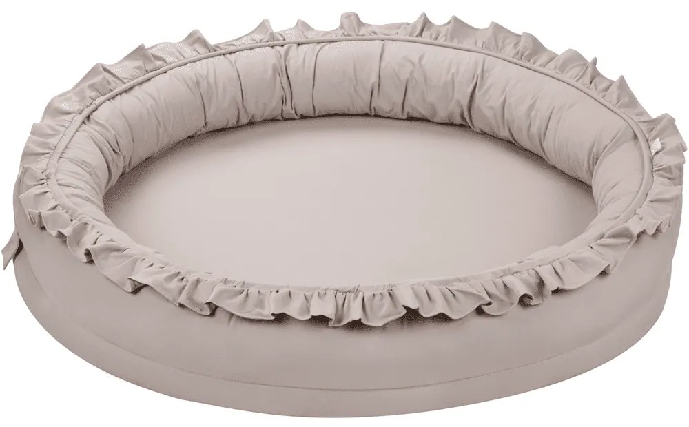 Hniezdo pre deti s volánom tmavo béžová