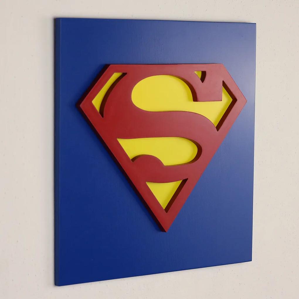 Veselá Stena 3D drevená dekorácia znak Superman 60 x 60 cm