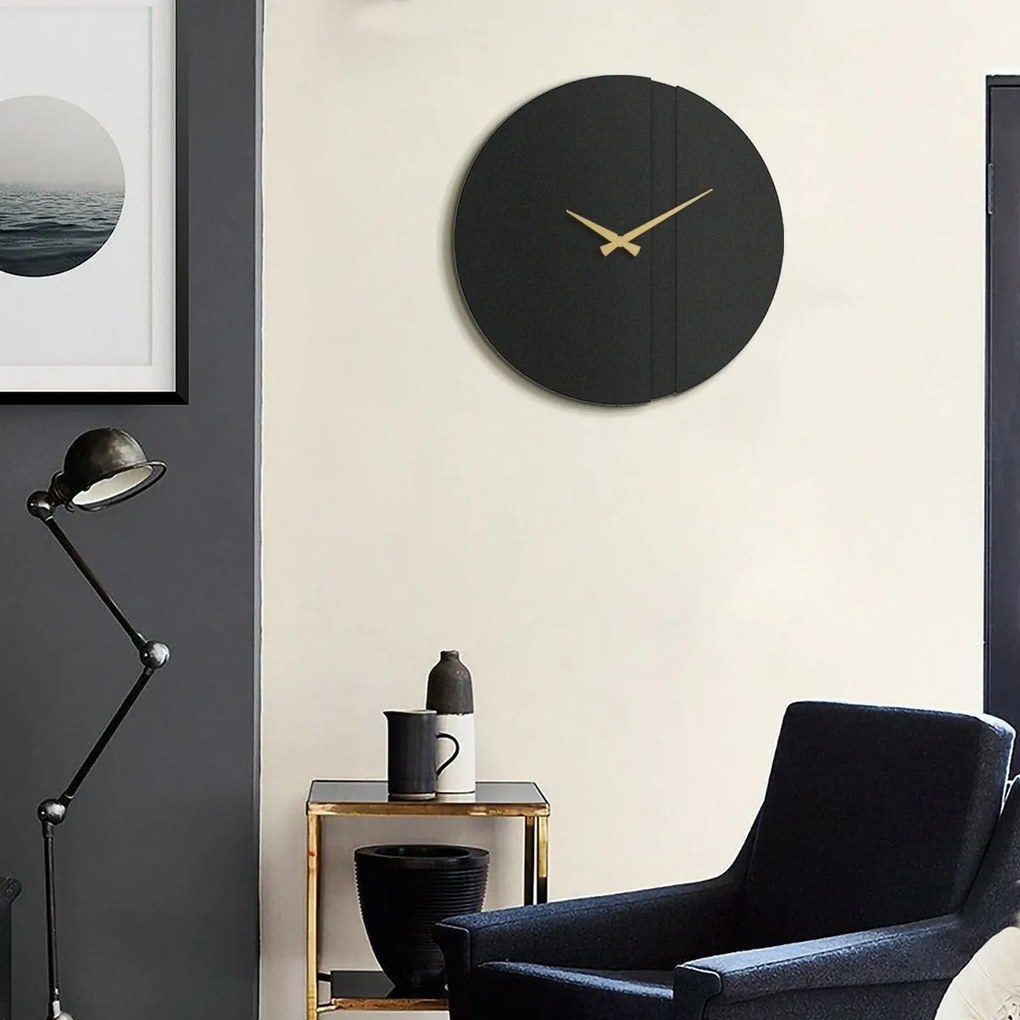 Nástenné hodiny Block APS096, Black, 46 x 46 cm