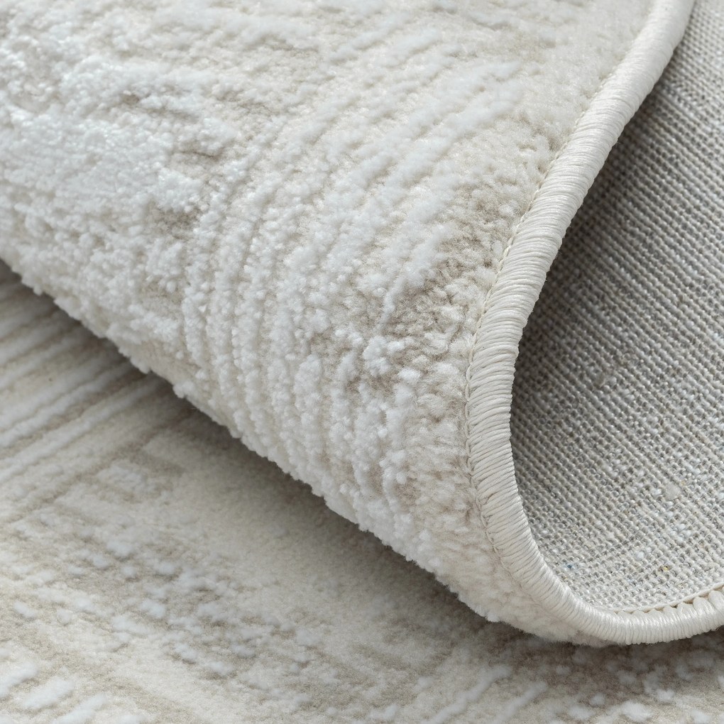 My Flair, Kusový koberec My House CA60038 creme kruh, 120x120 (priemer) kruh, béžová, chodba / predsieň