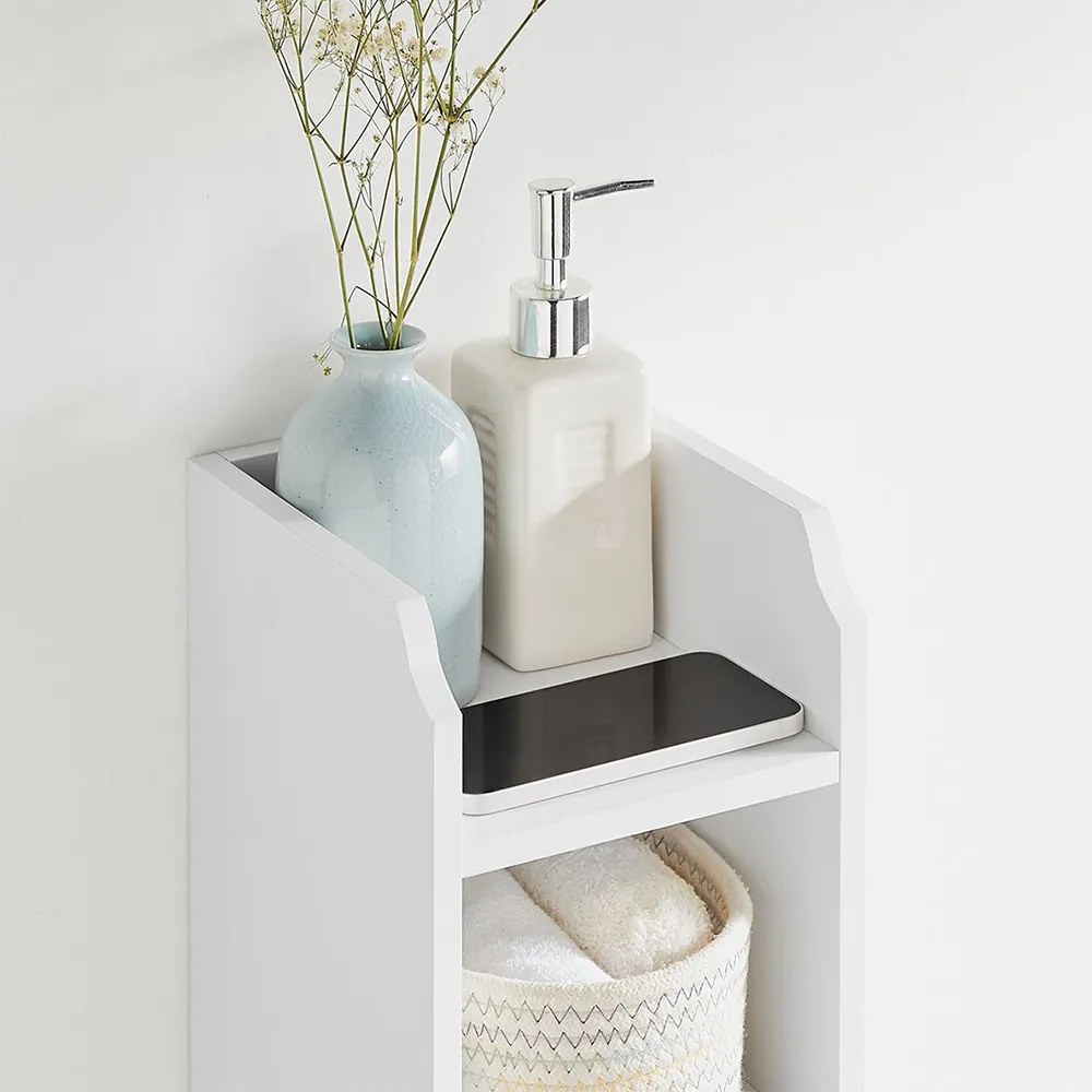 Priestorovo úsporná kúpeľňová skrinka 18x20x80 cm