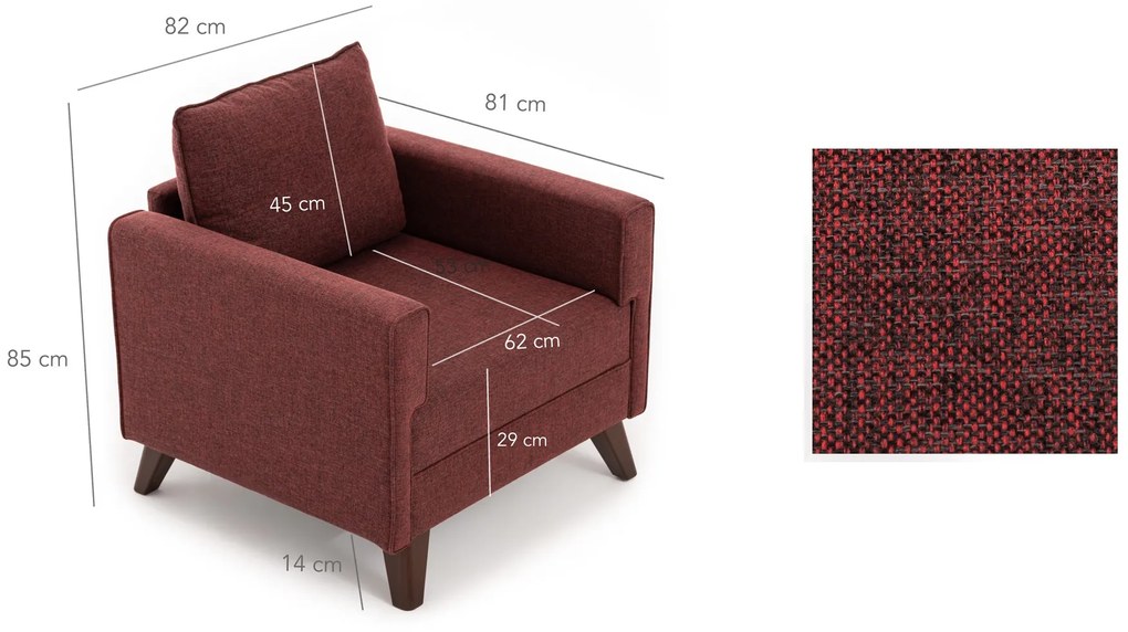 Kreslo Bella - Claret Red