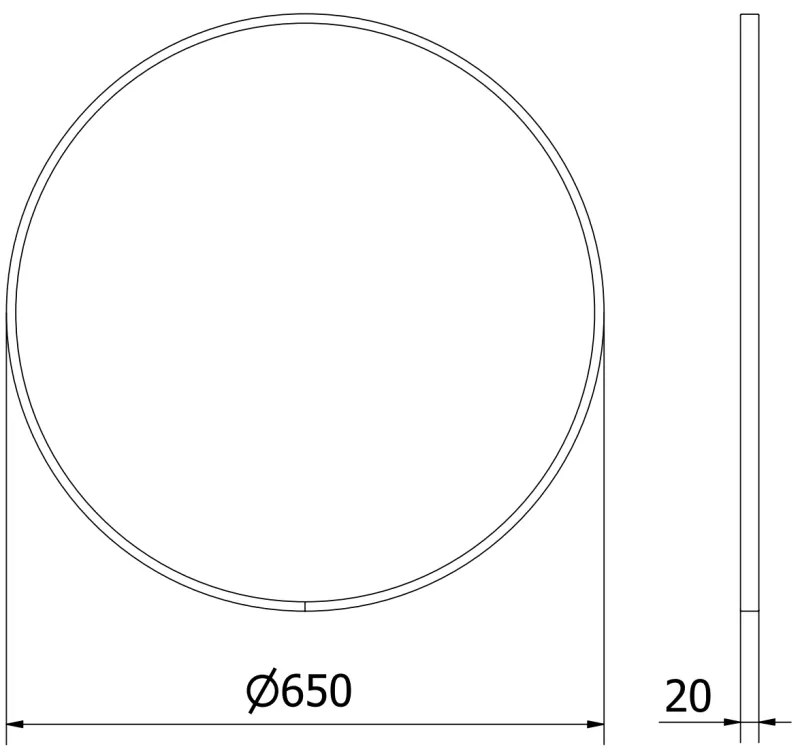 Mexen Loft, okrúhle kúpeľňové zrkadlo 65 cm, farba rámu zlatá matná, 9850-065-065-000-50