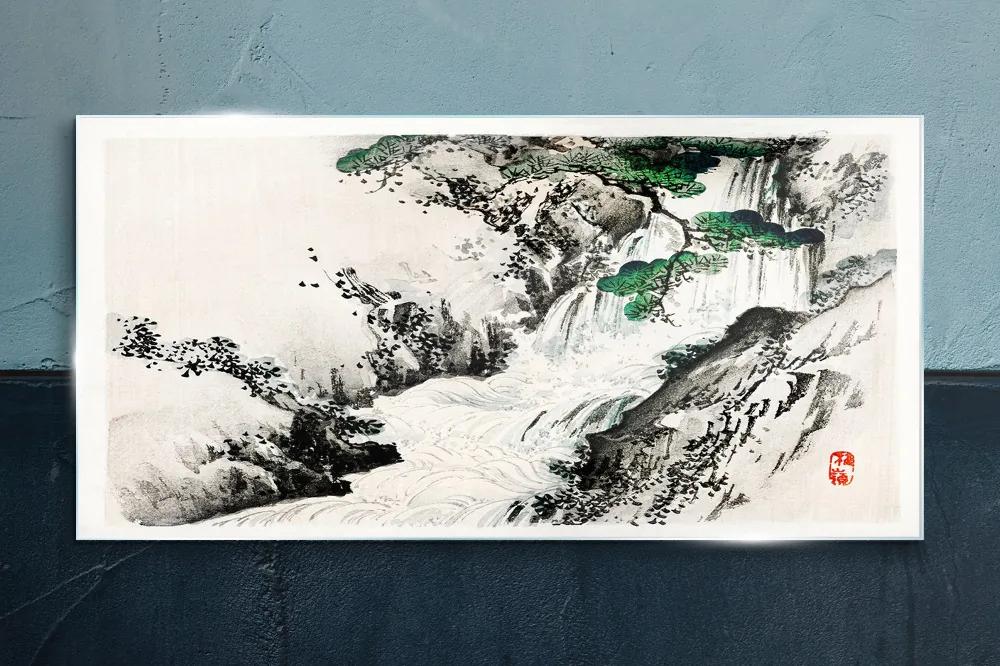 Sklenený obraz Vodopád strom vlny