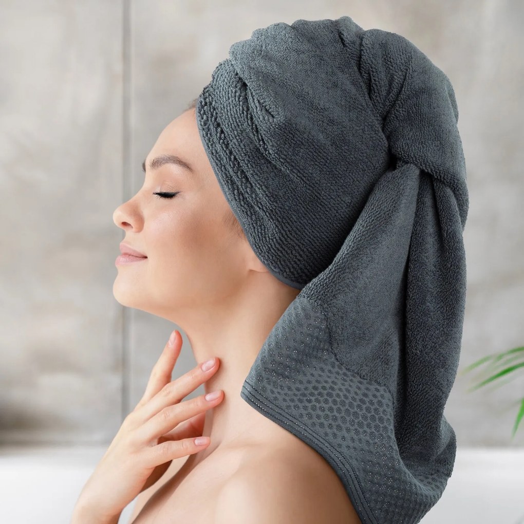 BAVLNENÝ UTERÁK ANELA3 50X90 CM TMAVOSIVÁ