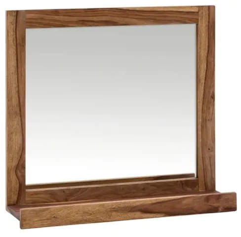 furniture-nabytek.cz - Masívne kúpeľňové zrkadlo Lagos z palisandrového dreva, lakované, hnedé – 70×66 cm
