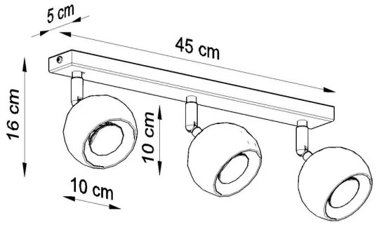 Sollux SL.0445 - Stropné bodové svietidlo OCULARE 3xGU10/10W/230V