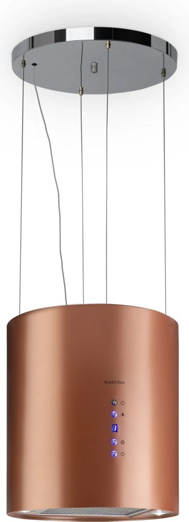 Klarstein Barett, digestor, 35 cm, ostrovčekový, 590 m³/h, LED, filter s aktívnym uhlím, medený