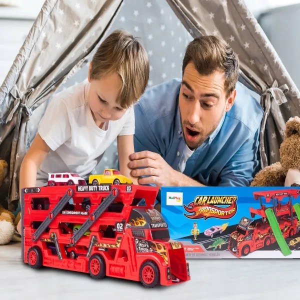 Nákladný automobil s návesom na prepravu automobilov MalPlay