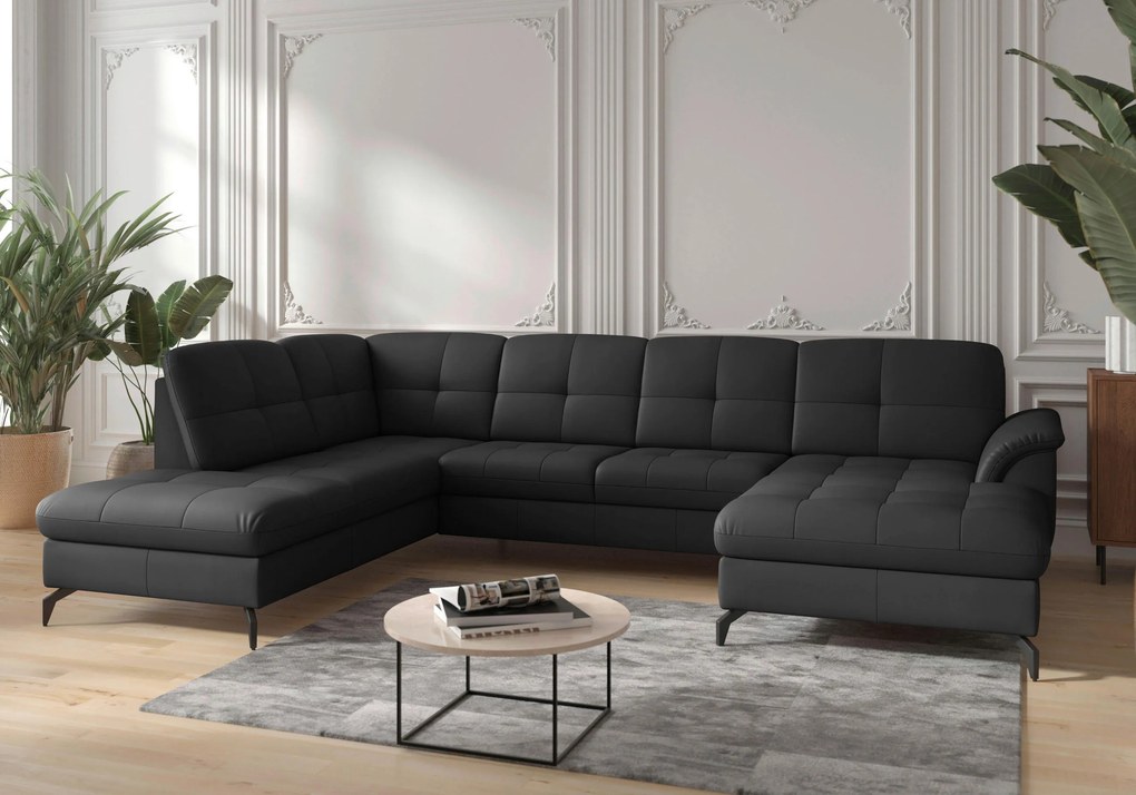 XXXLutz SEDACIA SÚPRAVA, textil, koža, čierna Sit & More - Sedačky - 00014401635L