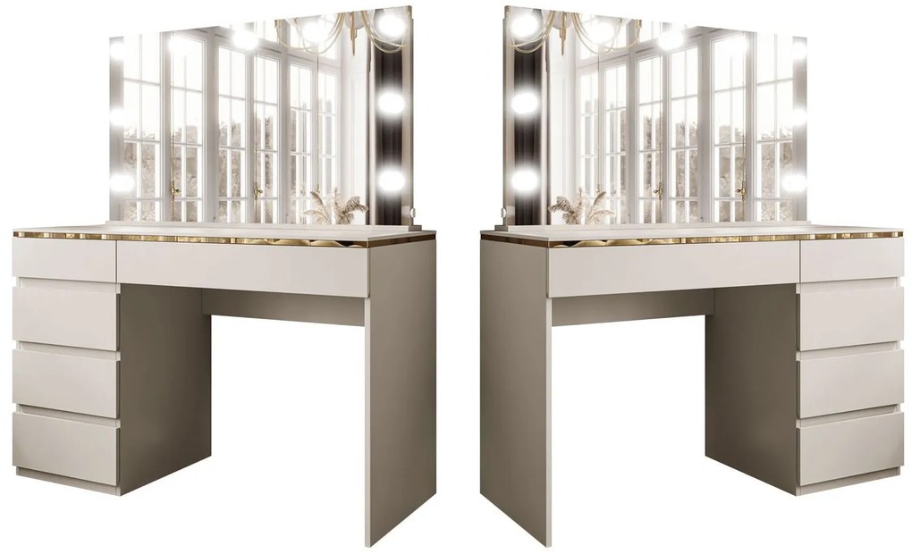 TOALETNÝ STOLÍK NESSIE ELITE 2 KAŠMÍR + ZLATÝ