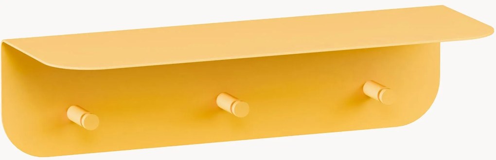 Kovový nástenný vešiak's háčikmi a policou na klobúky Malou