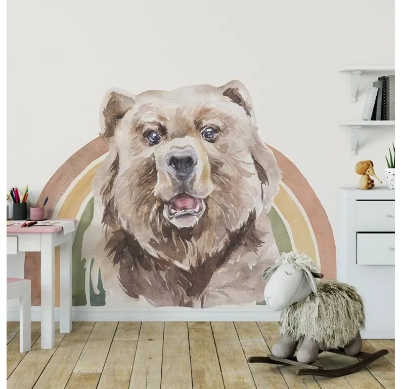 Gario Detská nálepka na stenu Rainbow animals - medveď Farba: A, Rozmery: 98 x 70 cm