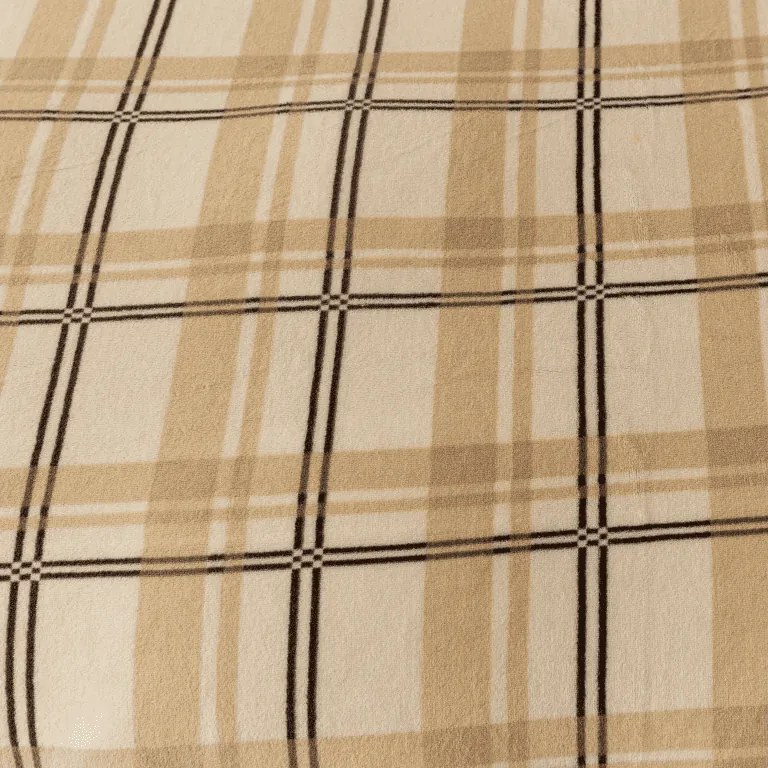 Mikroplyšové obliečky PLAID krémové Rozmer obliečky: 70 x 90 cm | 140 x 220 cm