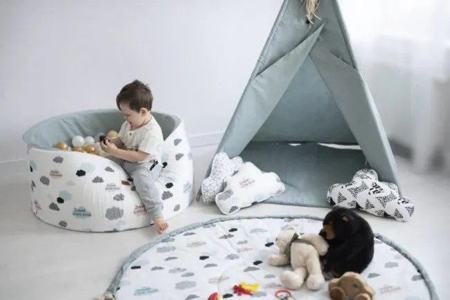 Suchý bazén s loptičkami sivý klos