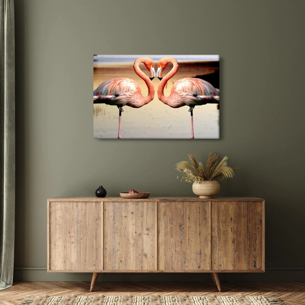 Obraz - dva plameniaky (90x60 cm)