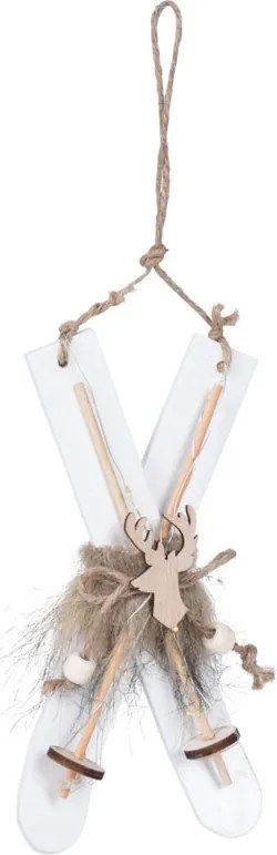 Závesné lyže s LED – biele 21 cm