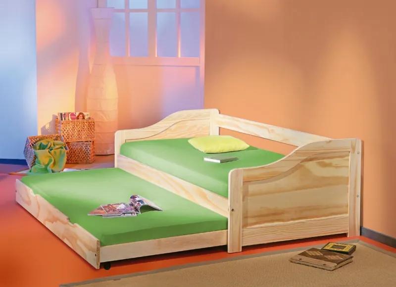 MAXMAX Detská posteľ Z MASÍVU s výsuvným lôžkom 200x90cm LARA