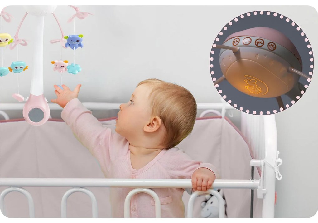 Ricokids Detský kolotoč s projektorom RK-813 ružový