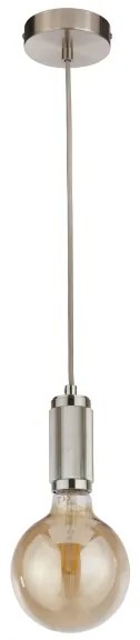 Searchlight 77651SS - Závesný luster na lankách SUSPENSION 1xE27/60W/230V strieborný