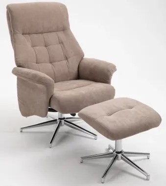 Relaxačné TV kreslo s podnožkou Leonardo, cappuccino látka%