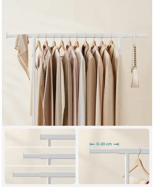 Mobilný stojanový vešiak LINEA biely