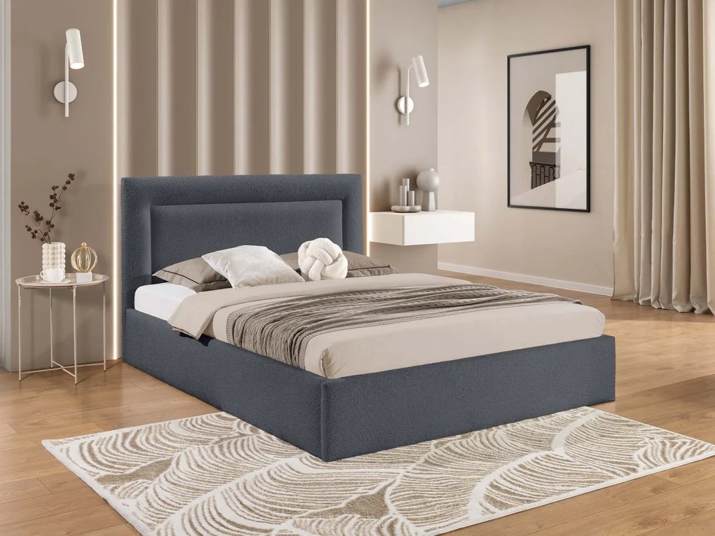 Čalúnená posteľ s úložným priestorom Enserio, Rozmer postele: 140x200, Dostupné poťahy: Coral 15