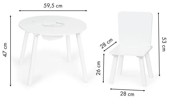 EcoToys detská sada stolček a dve stoličky WH135