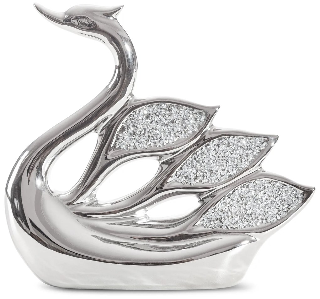 DEKORAČNÁ SOŠKA PALMERA 27X8X26 CM STRIEBORNÁ