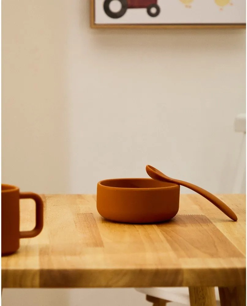 Svetlomodré/oranžové plastové/zo silikónu detské lyžičky v súprave 2 ks Lili – Kave Home