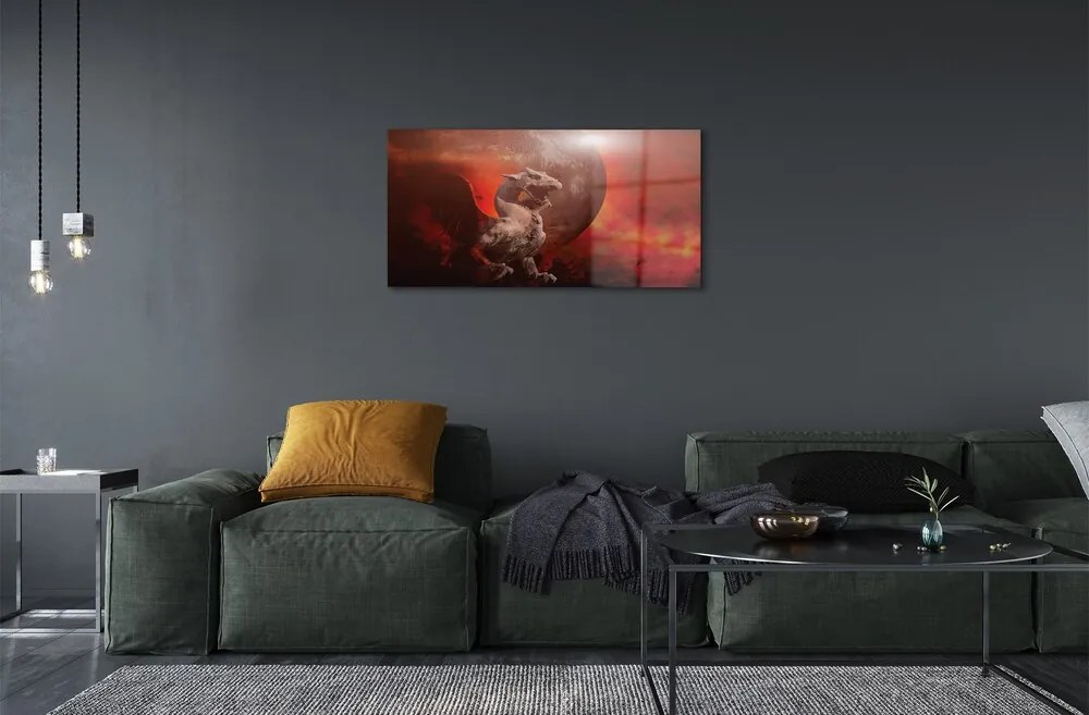 Sklenený obraz Dračí oheň 120x60 cm
