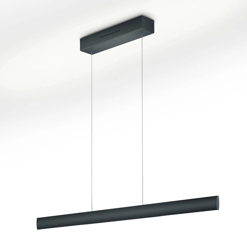 Závesné LED svietidlo Runa, čierne, dĺžka 92 cm