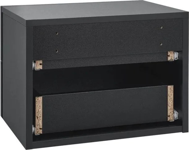 Závesný nočný stolík 40x29x30 cm čierny, 2 zásuvky