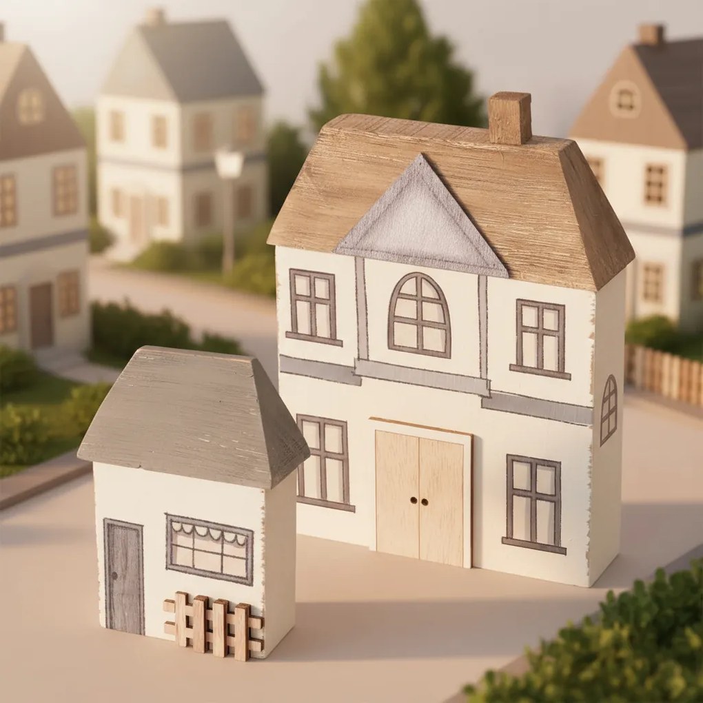 Drevené domčeky Bergström - sada 2ks Variant: Sada 2