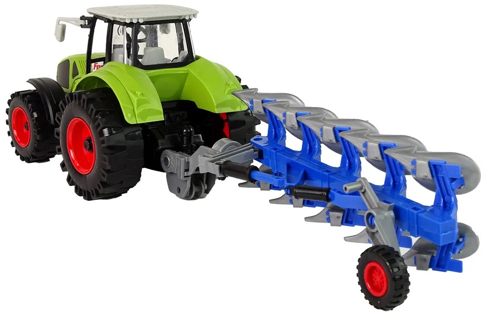Lean Toys Traktor s pluhom na trecí pohon