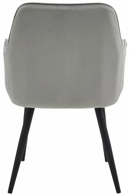 Kreslo NANA - strieborný sivý zamat / čierne nohy