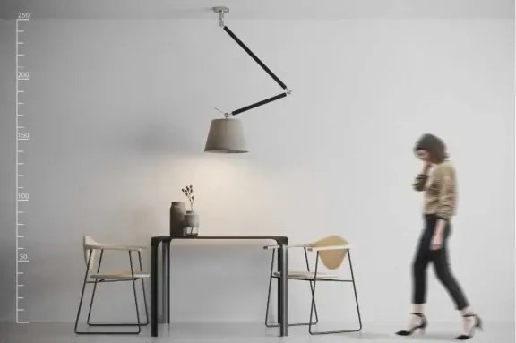 Industriálny luster Zyta M čierne/strieborná