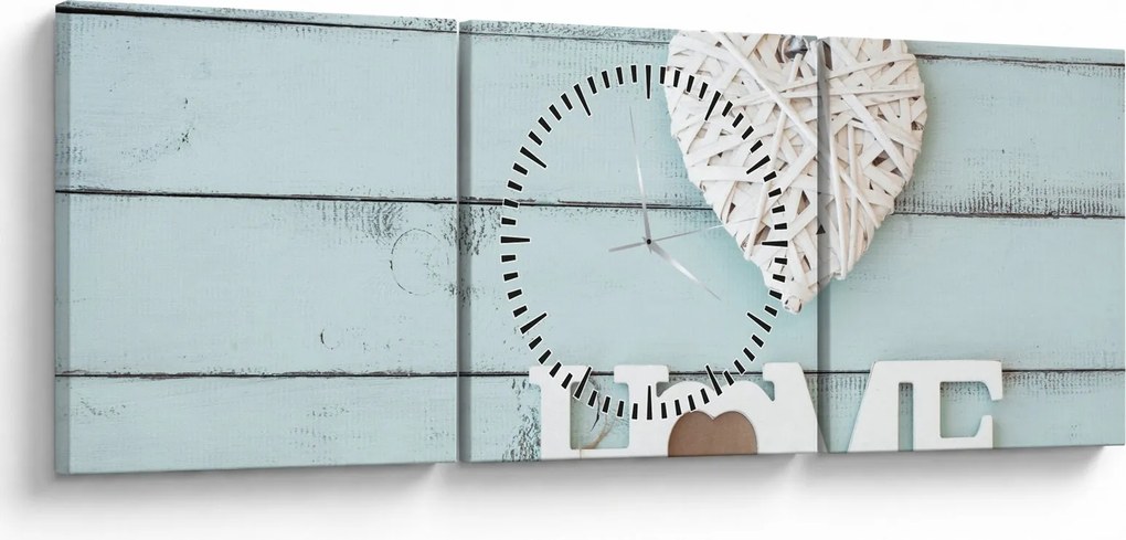 Obraz - I love home (s hodinami) (90x30 cm)